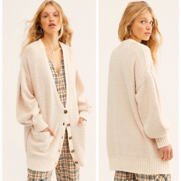 Free People Sweaters - Free People Snow Drop Ivory Women's Cardigan L